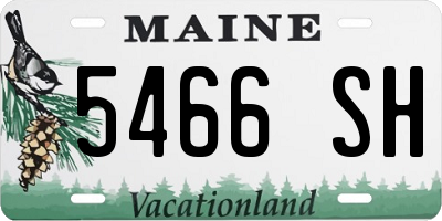 ME license plate 5466SH