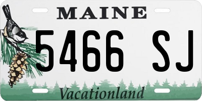 ME license plate 5466SJ