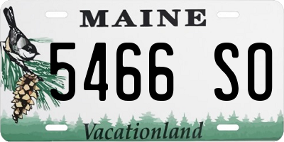 ME license plate 5466SO