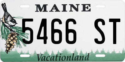 ME license plate 5466ST