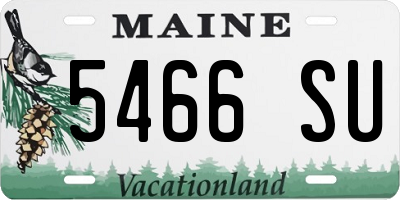ME license plate 5466SU