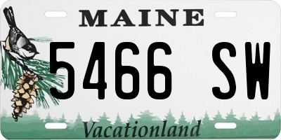 ME license plate 5466SW