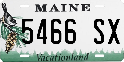 ME license plate 5466SX