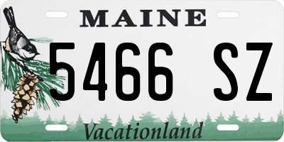 ME license plate 5466SZ