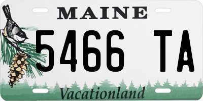 ME license plate 5466TA