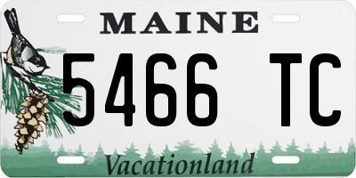 ME license plate 5466TC
