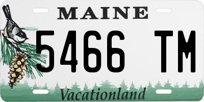 ME license plate 5466TM