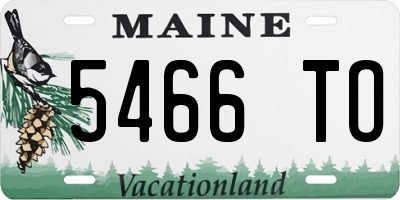 ME license plate 5466TO