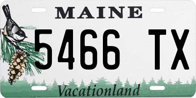 ME license plate 5466TX