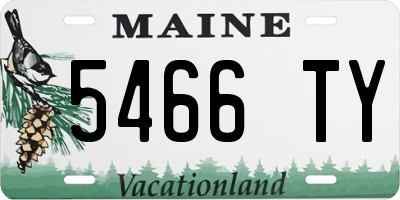 ME license plate 5466TY