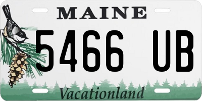 ME license plate 5466UB