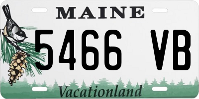 ME license plate 5466VB