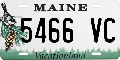 ME license plate 5466VC