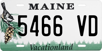 ME license plate 5466VD