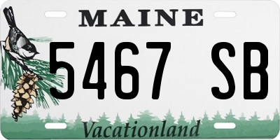 ME license plate 5467SB