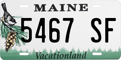 ME license plate 5467SF