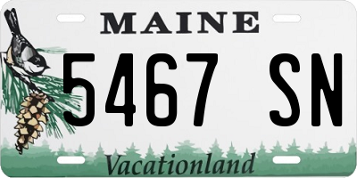 ME license plate 5467SN