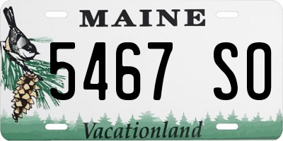 ME license plate 5467SO