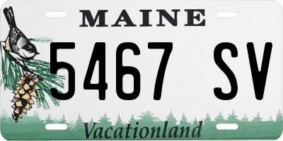 ME license plate 5467SV