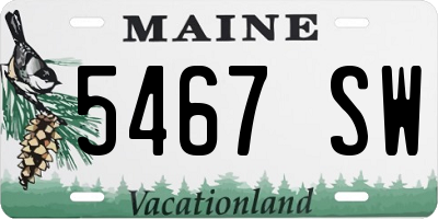 ME license plate 5467SW