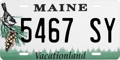 ME license plate 5467SY