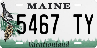 ME license plate 5467TY