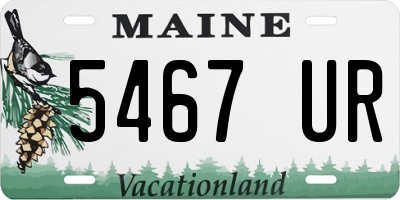 ME license plate 5467UR