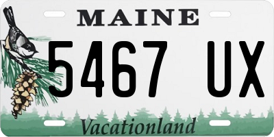ME license plate 5467UX