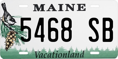 ME license plate 5468SB