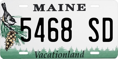 ME license plate 5468SD