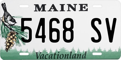 ME license plate 5468SV