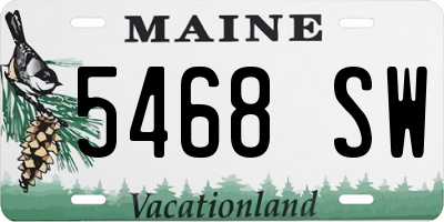 ME license plate 5468SW