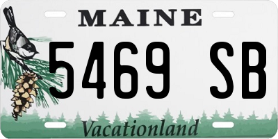 ME license plate 5469SB