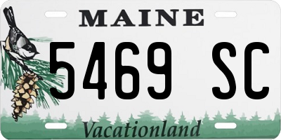 ME license plate 5469SC