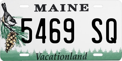 ME license plate 5469SQ