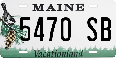 ME license plate 5470SB