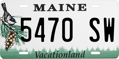 ME license plate 5470SW