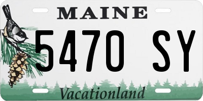 ME license plate 5470SY
