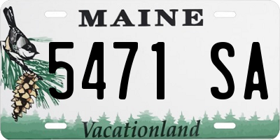 ME license plate 5471SA