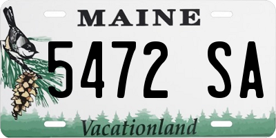 ME license plate 5472SA