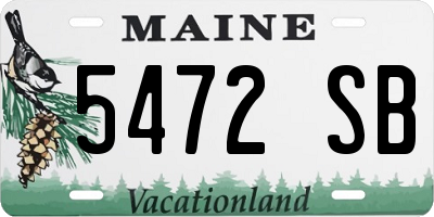 ME license plate 5472SB