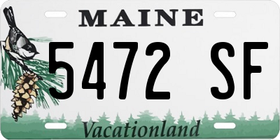 ME license plate 5472SF