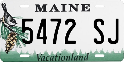 ME license plate 5472SJ