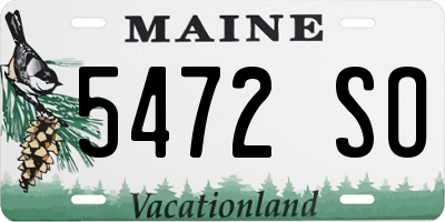 ME license plate 5472SO