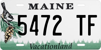 ME license plate 5472TF