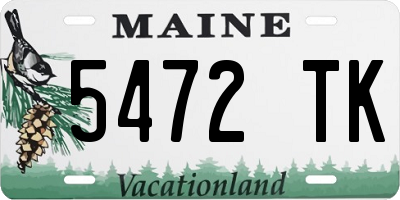 ME license plate 5472TK