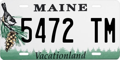 ME license plate 5472TM