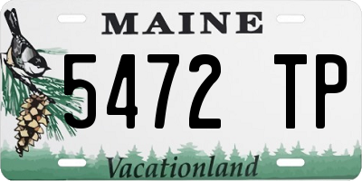 ME license plate 5472TP