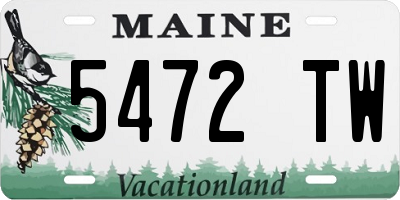 ME license plate 5472TW