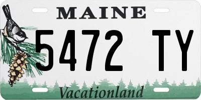 ME license plate 5472TY
